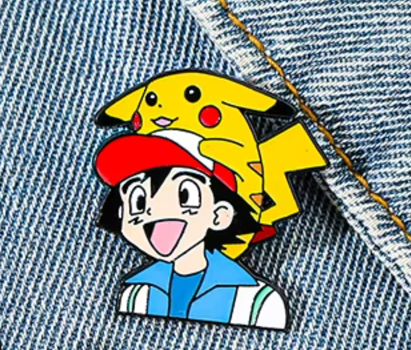 PIKACHU AND ASH PIN-2 OR MORE PINS SHIPPING $5.49-SPEND $20 SHIPPING IS FREE