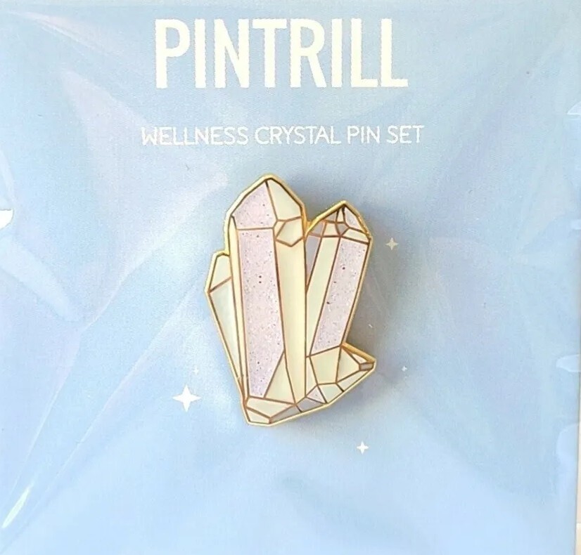 ⚡RARE⚡ PINTRILL Wellness ‘Clear Quartz’ Crystal Pin *BRAND NEW SEALED*